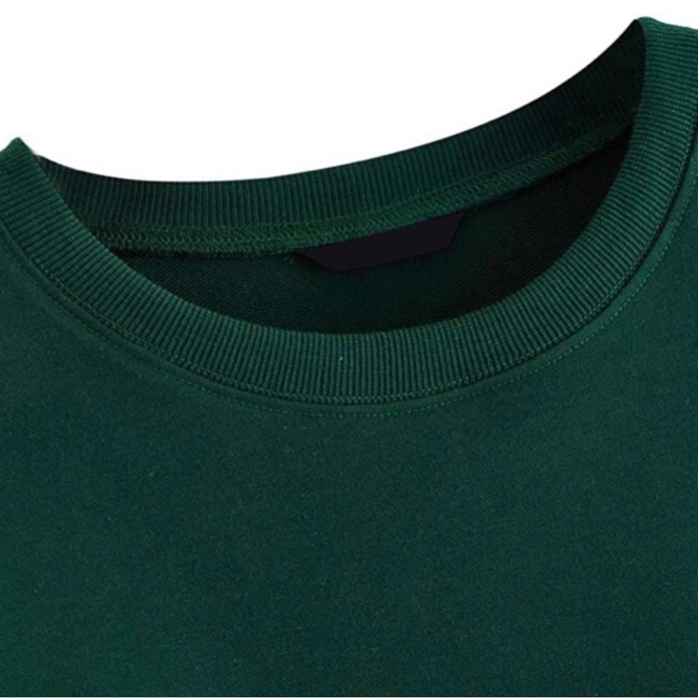 👑✅PRICE FIRM✅ Green Teddy Leopard Sleeve Pullover. NWOT - Picture 3 of 8